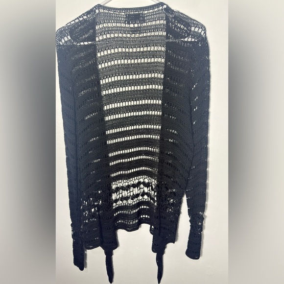 Chico's Black Open-Knit Cardigan - Picture 8 of 9